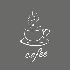 coffee glass logo or symbol, vector