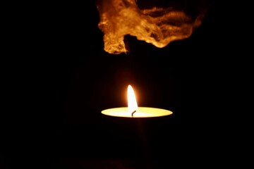 plastic burned by burning candle