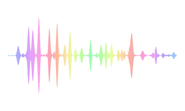 Frequency Audio Waveform, Music Wave HUD Interface Elements, Colorful Voice Graph Signal.