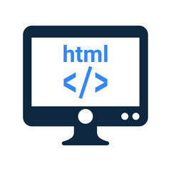 Coding, programming, html icon. Editable vector isolated on a white background.
