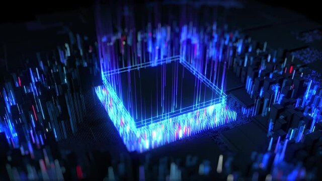 Сhip emits blue lines up