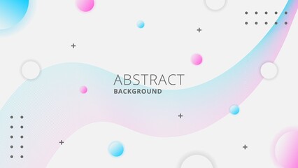 Trendy Colorful Abstract Geometric Background With Flowing Wave Line. Can Be Used For Banner, Website, Wallpaper Or Presentation.