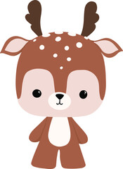 Cute character for kids. Illustration of a cute fawn, a baby animal for kindergarten.