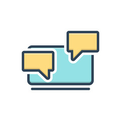 Color illustration icon for chat
