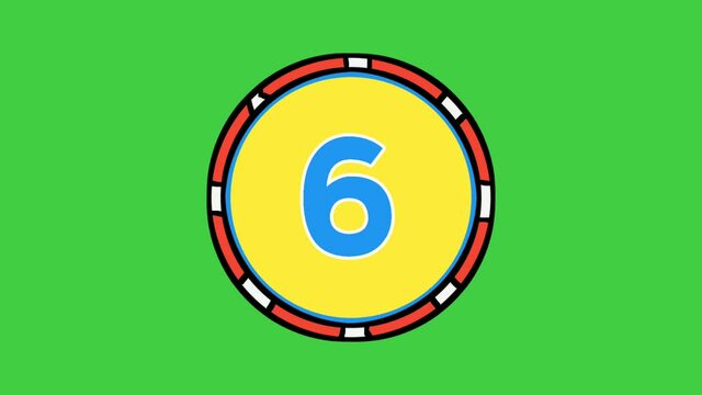Countdown ten to one animation like in split-flap or solari display.10 - 1 Timing concept.Chroma key green background for keying.