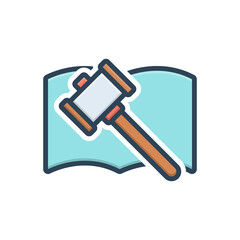 Color illustration icon for auction
