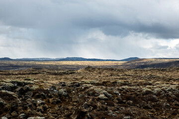 Fototapeta na wymiar Selvogsheiði lava field near Þorlákshöfn