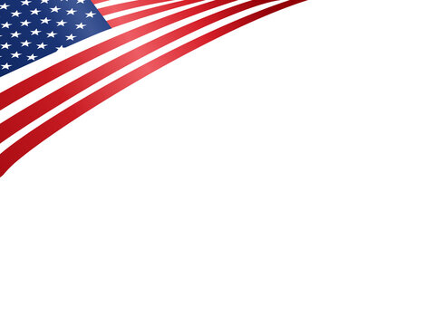 American flag isolated  on white background,Symbols of USA , template for banner,card,advertising ,promote, TV commercial, ads, web design, magazine, news paper,vector