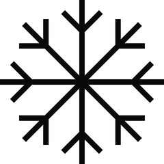 snowflake vector icon. Christmas, flake, geometric, holiday, line, snow,  star, winter symbol