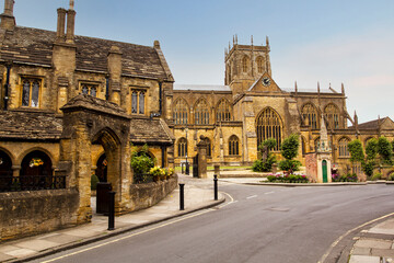 Sherborne Abbey, The Abbey Church of St. Mary the Virgin, Church in Sherborne in the English county of Dorset. - obrazy, fototapety, plakaty