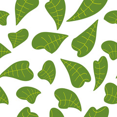 Seamless pattern with green leaves,