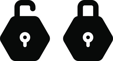 lock icon isolated. Protection, safety, password security. access privacy sign. lock open, closed, key line vector Illustration