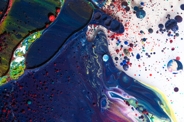 Blue Acrylic Pour Color Liquid marble abstract surfaces Design.