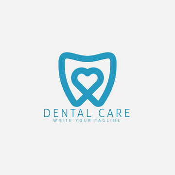 Dental care medical logo design template.