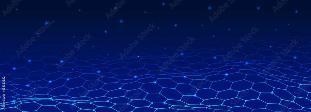 Poster Futuristic hexagon background. Network connection structure. Technology concept. Vector illustration