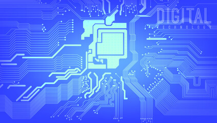 
Blue digital motherboard electronic circuit board vector illustration modern technology
Vector illustration