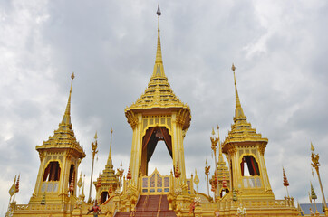Fototapeta premium Beautiful golden royal crematorium in Thailand