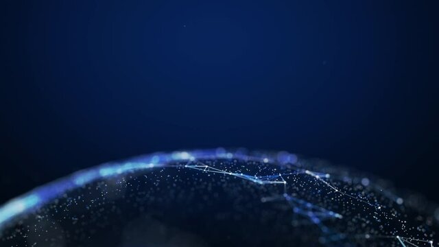 Abstract blue plexus background. Abstract plexus sphere for work theme, business or technology. 4k animation