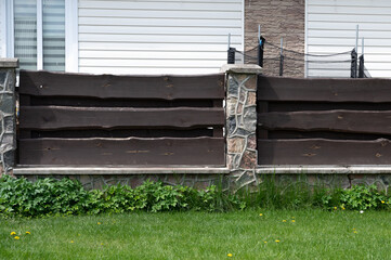 Large solid wood fence. Eco fence