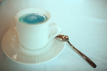 sea inside a cup art background, water abstract concept summer, spring