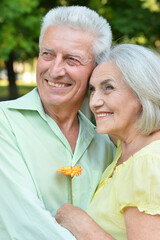 beautiful caucasian senior couple