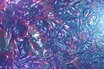 Digital fluid metallic blue pink background with flowing pattern 3d illustration