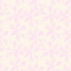 Seamless unusual abstract artwork with botanical flower motifs