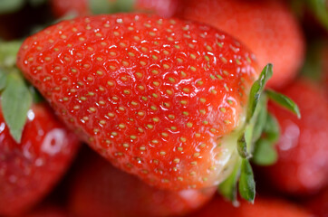 Close-Up of a fresh and red strawberry