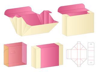Box packaging die-cut template design. 3d mock-up