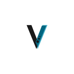 letter v mech logo blue design