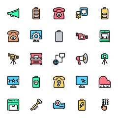 Filled outline icons for devices.