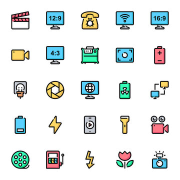 Filled outline icons for devices.