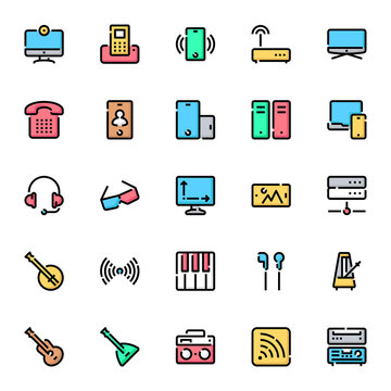 Filled outline icons for devices.