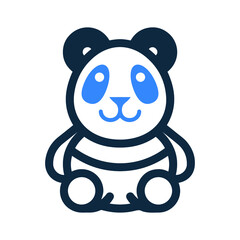Seo panda icon. Editable vector isolated on a white background.