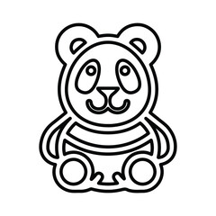 Seo panda outline icon. Line art design.