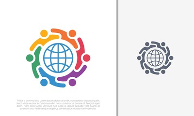 Global Community Logo Icon Elements Template. Community human Logo template vector. Community health care. Abstract Community logo
