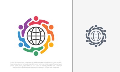 Global Community Logo Icon Elements Template. Community human Logo template vector. Community health care. Abstract Community logo