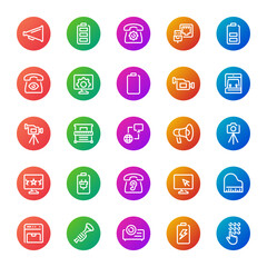 Gradient color icons for devices.