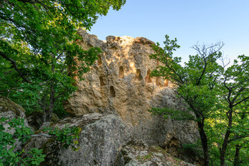 Thracian necropolis or ancient sanctuary and sacred place called The deaf stones near Ivaylovgrad, Bulgaria. 