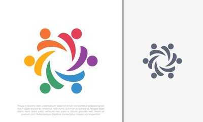 Obraz premium Global Community Logo Icon Elements Template. Community human Logo template vector. Community health care. Abstract Community logo 