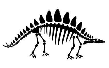 Fototapeta na wymiar Centrosaurus dinosaur skeleton negative space silhouette illustration. Prehistoric creature bones isolated monochrome clipart. Late Jurassic herbivorous dinosaur, Centrosaurus fossil design element