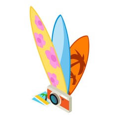 Summer holiday icon. Isometric illustration of summer holiday vector icon for web