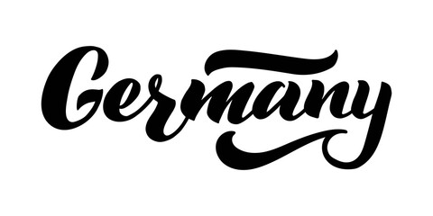 Germany vector lettering. Design of country name for Germany. Modern brush calligraphy. Handwritten illustration isolated on white background