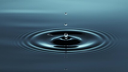 Super slow motion of dripping water drop filmed with macro lens. Filmed on high speed cinema camera, 1000 fps. - Powered by Adobe