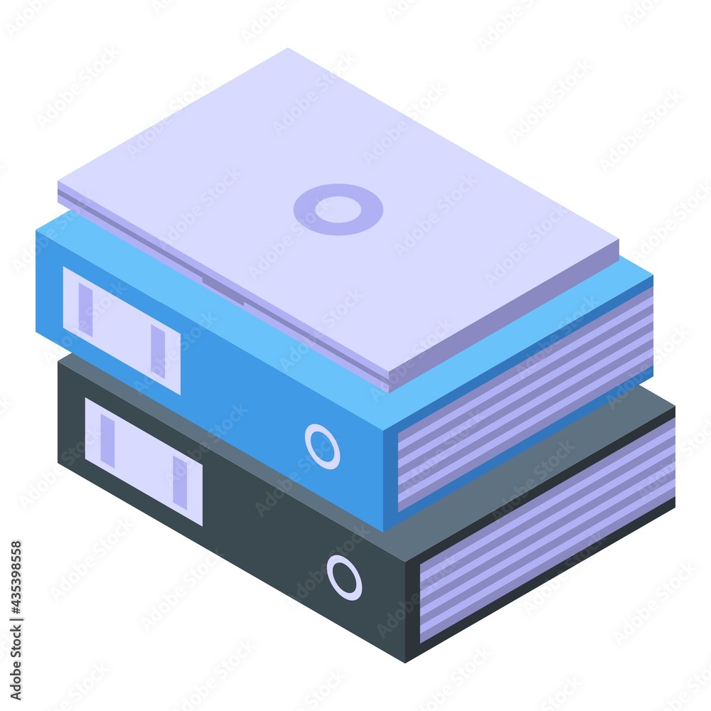 Poster task schedule folders icon. isometric of task schedule folders vector icon for web design isolated o