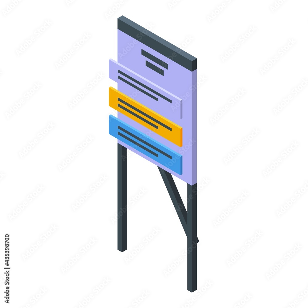 Poster task schedule board icon. isometric of task schedule board vector icon for web design isolated on wh