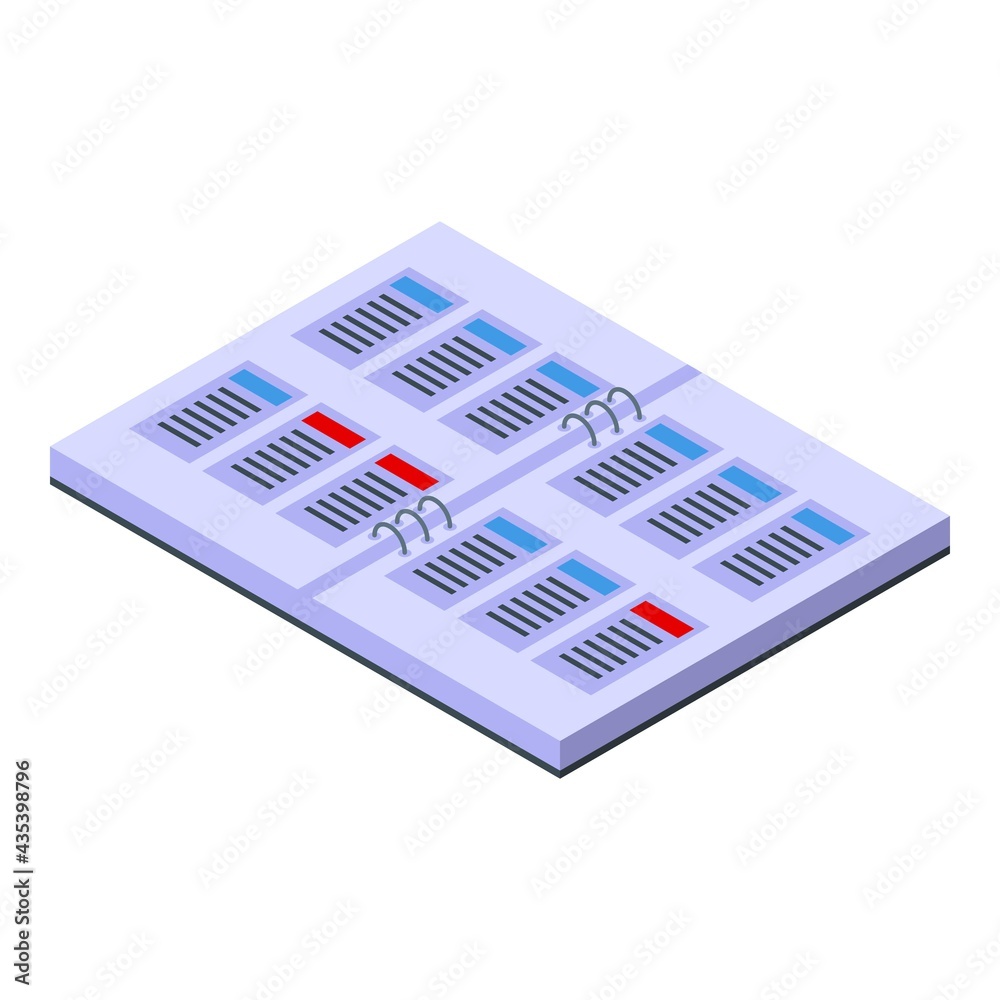 Aufkleber task schedule notebook icon. isometric of task schedule notebook vector icon for web design isolated