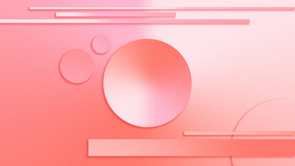 Gradient geometric shapes Blur grain noise light pink and coral