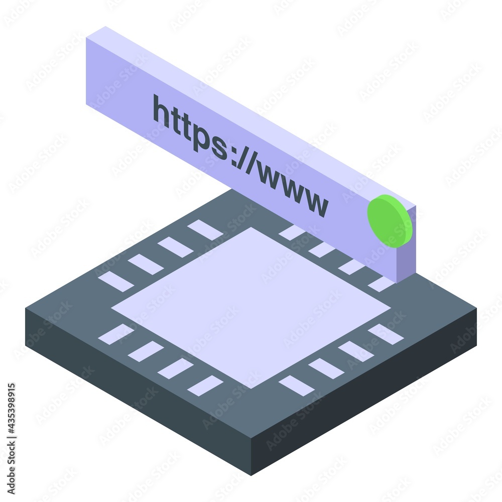 Poster processor ssl certificate icon. isometric of processor ssl certificate vector icon for web design is
