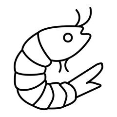 Vector Prawn Outline Icon Design